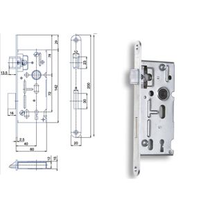 Zámek zadlabací Hobes K104 (72/60) pravolevý