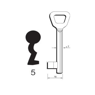 Klíč Hobes tvarový číslo 5