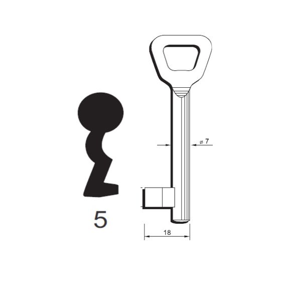 Klíč Hobes tvarový číslo 5