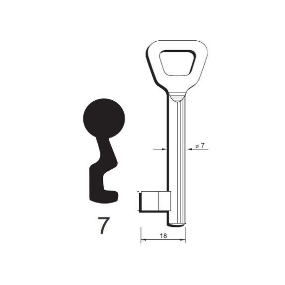 Klíč Hobes tvarový číslo 7