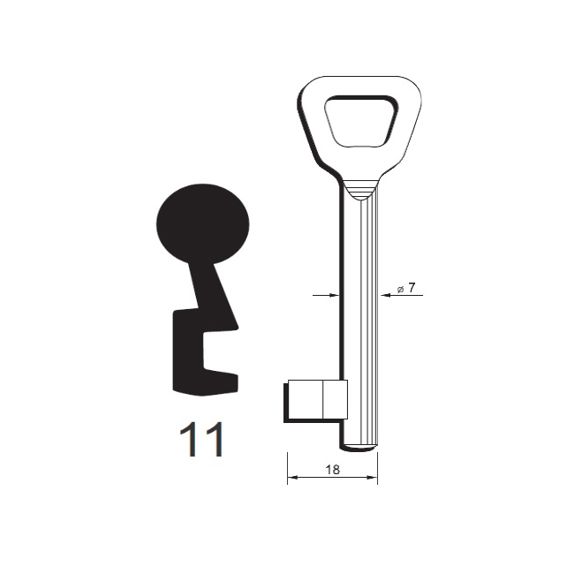 Klíč Hobes tvarový číslo 11