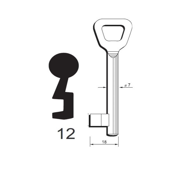 Klíč Hobes tvarový číslo 12