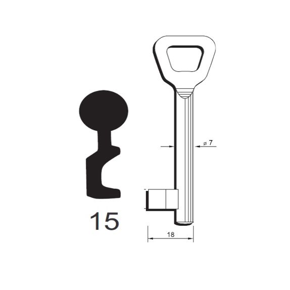 Klíč Hobes tvarový číslo 15