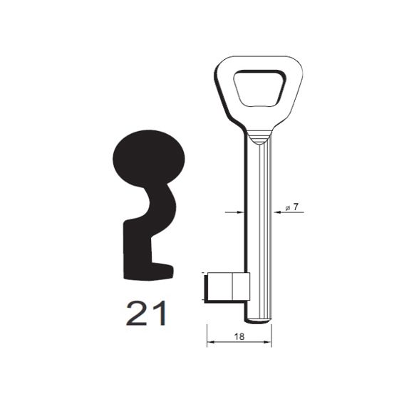 Klíč Hobes tvarový číslo 21