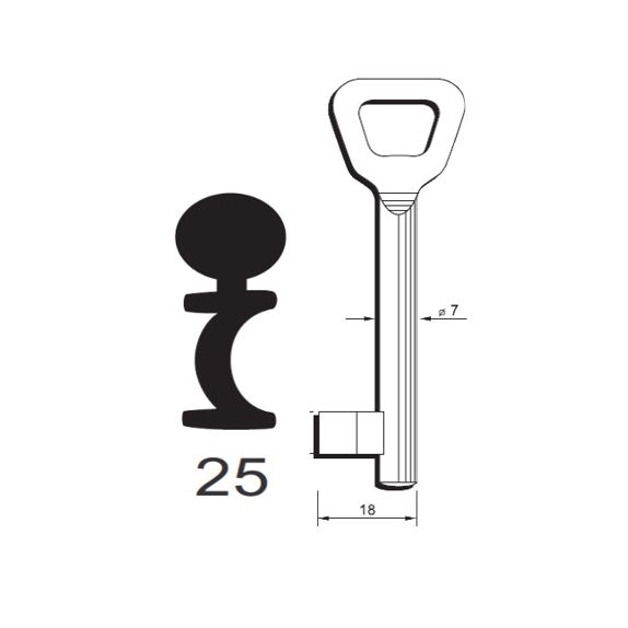 Klíč Hobes tvarový číslo 25