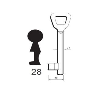 Klíč Hobes tvarový číslo 28