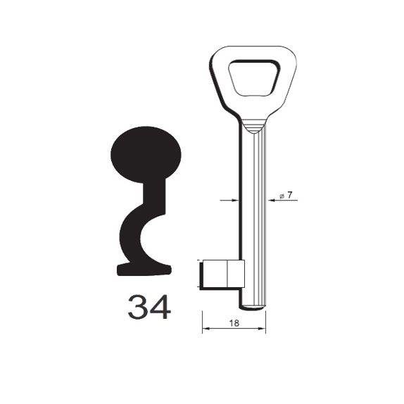 Klíč Hobes tvarový číslo 34