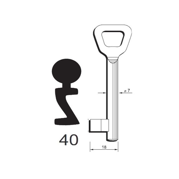 Klíč Hobes tvarový číslo 40