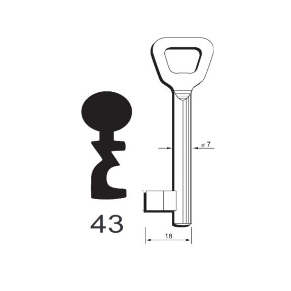 Klíč Hobes tvarový číslo 43