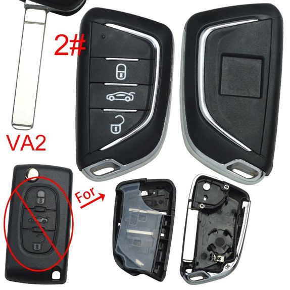 Obal klíče old-new Citroën, Peugeot 3tl. CIT-1P / VA2 baterie v obalu