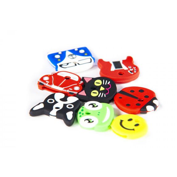 Rozlišovací klobouček na klíče JMA - 3D zvířátka, vozidla (CAJA 40)