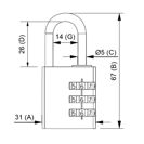 Zámek visací Richter RV.12002.30