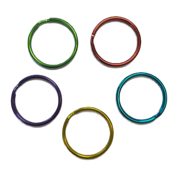 Přívěsek - Kroužek na klíče 30 mm barevný